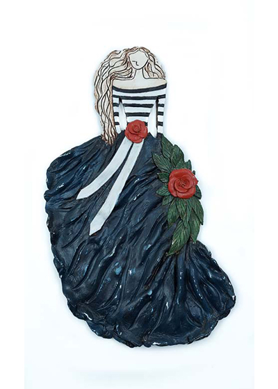 Handmade Clay Figurine 20x2x38 cm