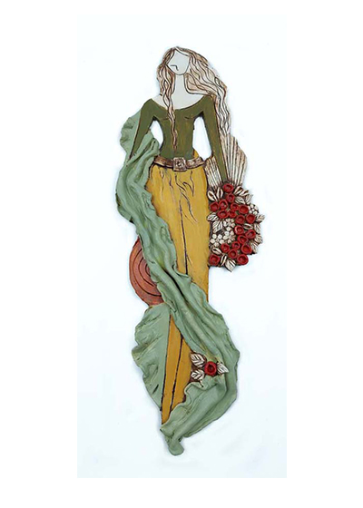 Handmade Clay Figurine 17x2x46 cm Handmade Clay Figurine 17x2x46 cm