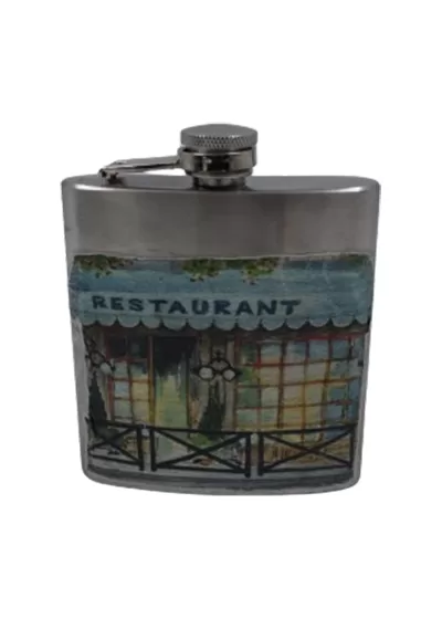Flask with stainless steel funnel